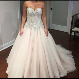Allure blush Wedding/Prom Gown, Swarovski Crystals